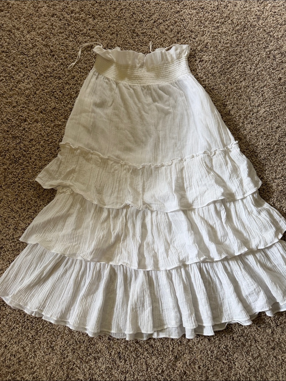 Free People Smocked midi skirt with pockets
